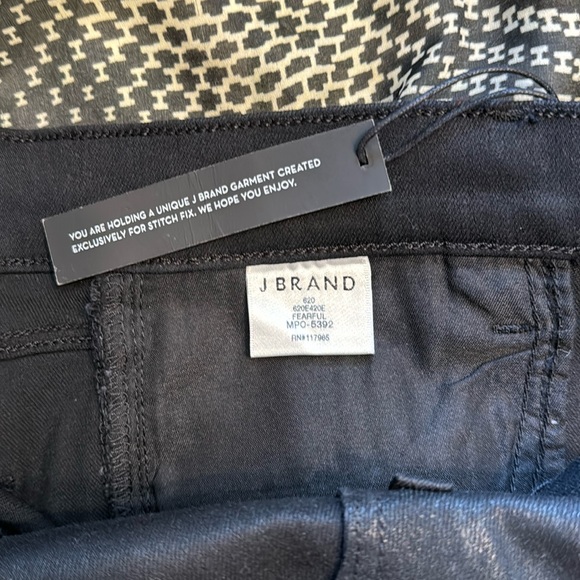 NWT $248 J BRAND STITCH FIX 620 Mid-Rise Black Stocking Coated Super Skinny Jean - Picture 11 of 11